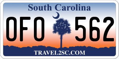 SC license plate OFO562