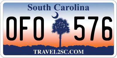 SC license plate OFO576