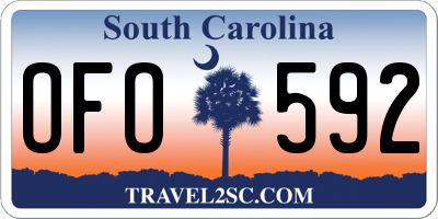 SC license plate OFO592