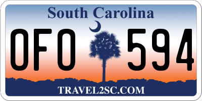 SC license plate OFO594