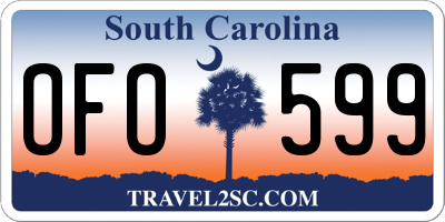 SC license plate OFO599