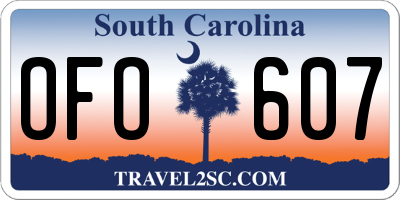 SC license plate OFO607