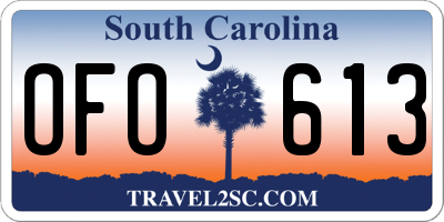 SC license plate OFO613