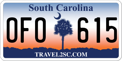 SC license plate OFO615