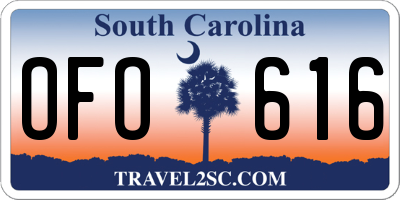SC license plate OFO616