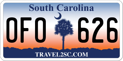 SC license plate OFO626