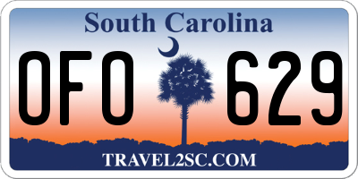 SC license plate OFO629
