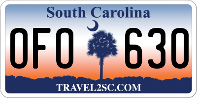 SC license plate OFO630