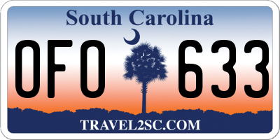 SC license plate OFO633