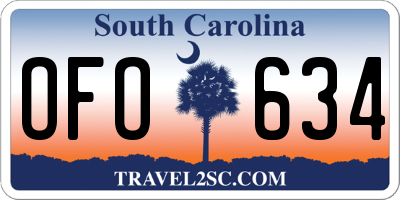 SC license plate OFO634