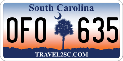 SC license plate OFO635