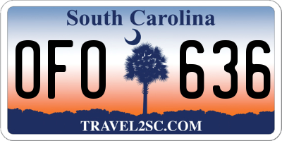 SC license plate OFO636