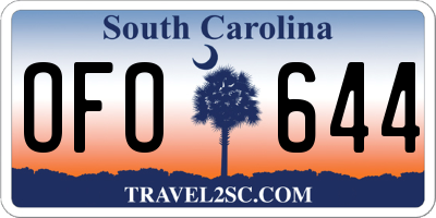 SC license plate OFO644