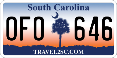 SC license plate OFO646