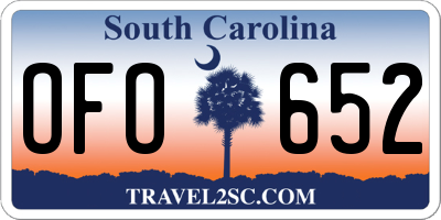 SC license plate OFO652