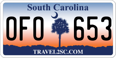 SC license plate OFO653