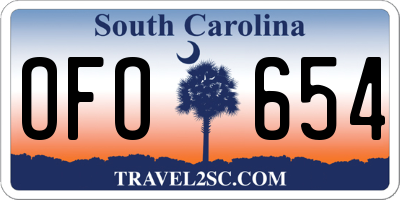SC license plate OFO654