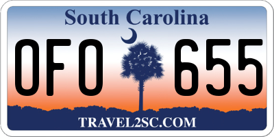 SC license plate OFO655