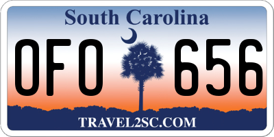 SC license plate OFO656