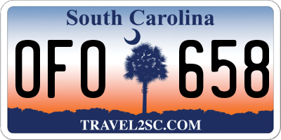 SC license plate OFO658
