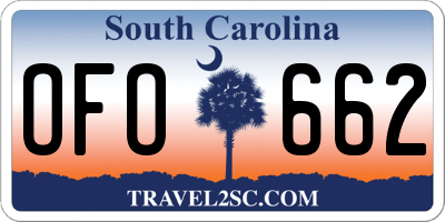 SC license plate OFO662