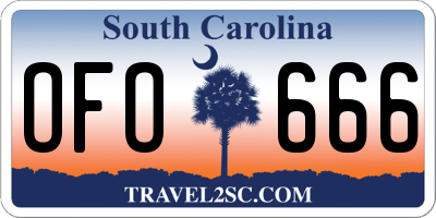 SC license plate OFO666