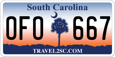 SC license plate OFO667