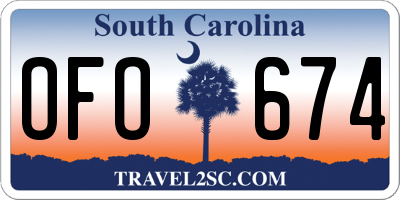 SC license plate OFO674
