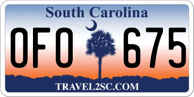 SC license plate OFO675