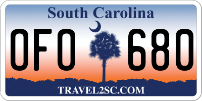 SC license plate OFO680