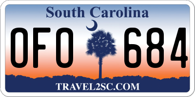 SC license plate OFO684