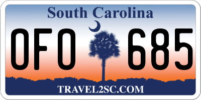 SC license plate OFO685