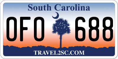 SC license plate OFO688