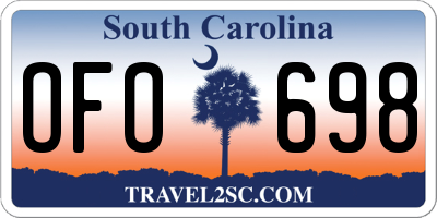 SC license plate OFO698