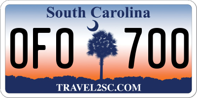 SC license plate OFO700