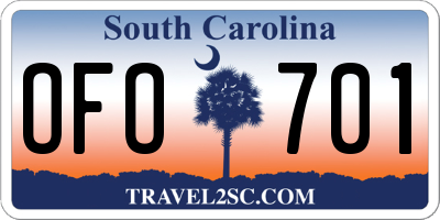 SC license plate OFO701