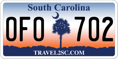 SC license plate OFO702