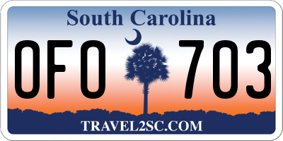 SC license plate OFO703