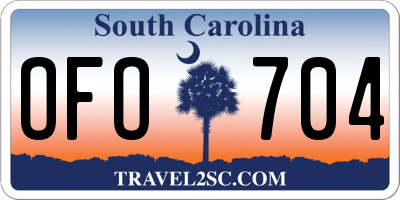 SC license plate OFO704