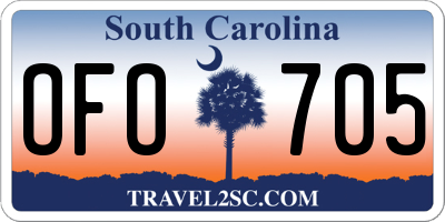 SC license plate OFO705