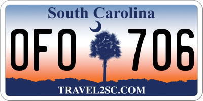 SC license plate OFO706