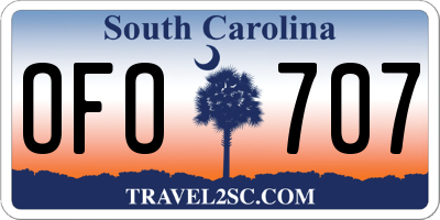 SC license plate OFO707