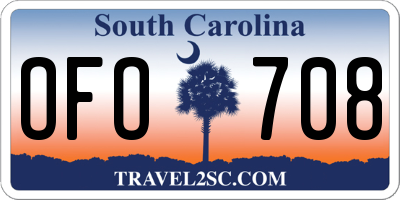 SC license plate OFO708