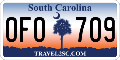 SC license plate OFO709