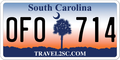 SC license plate OFO714