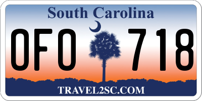 SC license plate OFO718