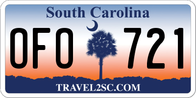 SC license plate OFO721