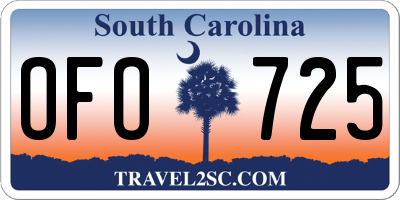 SC license plate OFO725