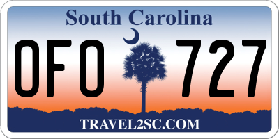 SC license plate OFO727