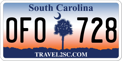 SC license plate OFO728
